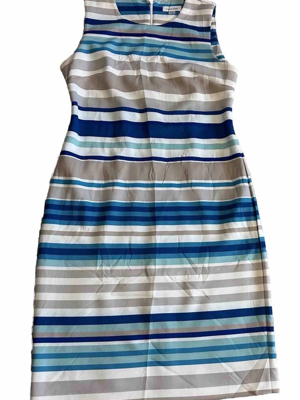 Calvin Klein Striped Sleeveless Dress in Blue, Navy & White size 10